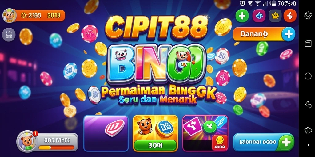 Tampilan gameplay seru di CIPIT88 dengan suasana Bingo yang menyenangkan.