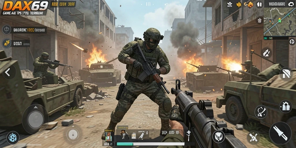 Tampilan menarik dari gameplay DAX69 dengan aksi pertarungan seru.