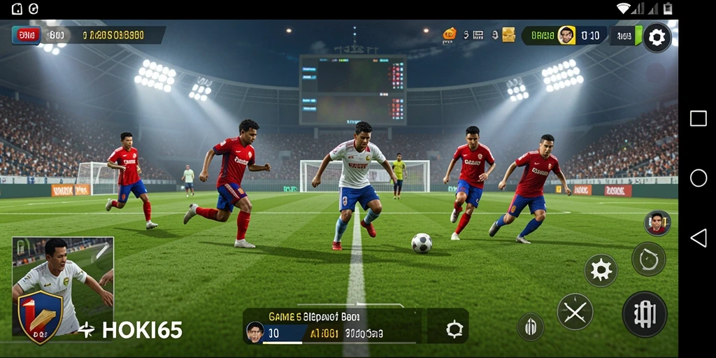 Tampilan gameplay HOKI65 yang menegangkan dalam pertandingan sepak bola.