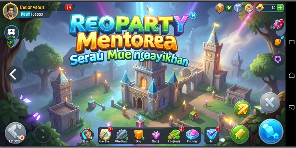 Screenshot gameplay reflektif aksi Tower Defense menyenangkan.