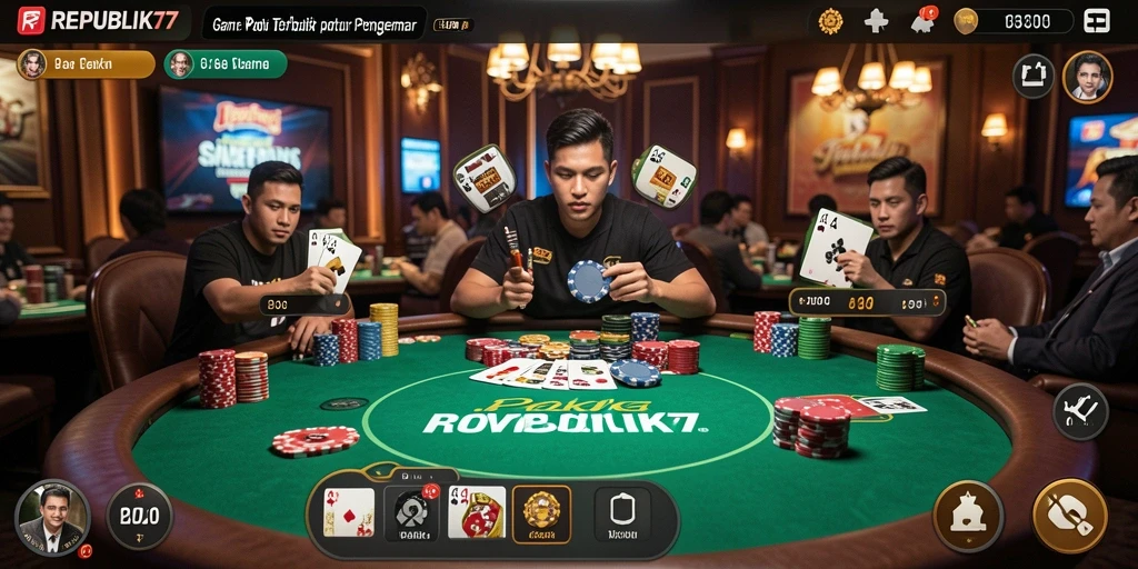 Tampilan gameplay poker yang menarik dan mendebarkan.