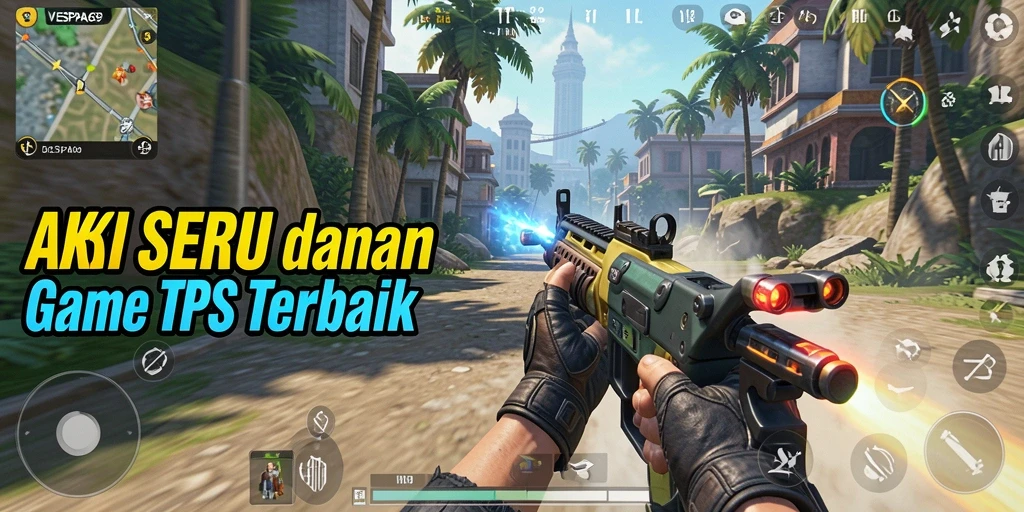 Screenshot utama VESPA69 menampilkan aksi seru dalam pertempuran TPS.